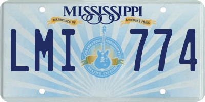 MS license plate LMI774