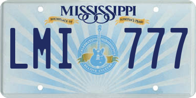 MS license plate LMI777