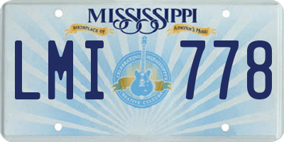 MS license plate LMI778