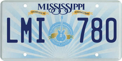 MS license plate LMI780