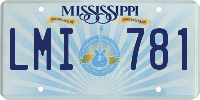 MS license plate LMI781