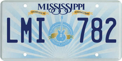 MS license plate LMI782