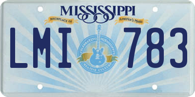 MS license plate LMI783