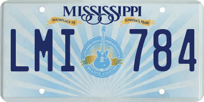 MS license plate LMI784