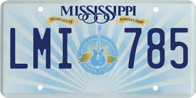 MS license plate LMI785