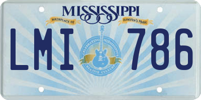 MS license plate LMI786
