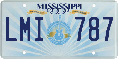 MS license plate LMI787