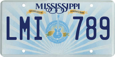 MS license plate LMI789