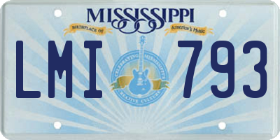 MS license plate LMI793