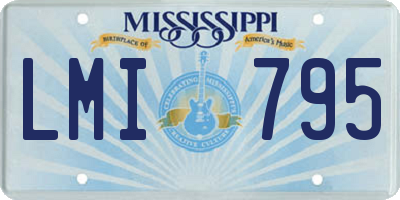 MS license plate LMI795