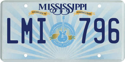 MS license plate LMI796