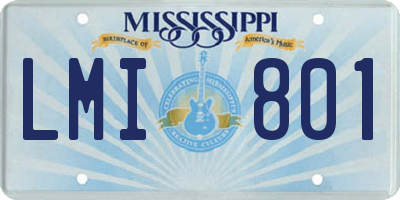 MS license plate LMI801