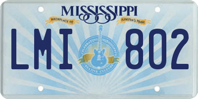 MS license plate LMI802