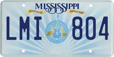 MS license plate LMI804