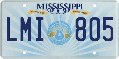 MS license plate LMI805