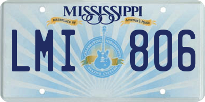 MS license plate LMI806