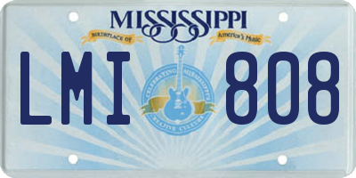 MS license plate LMI808