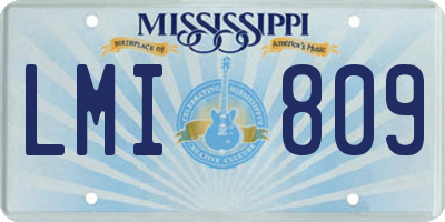 MS license plate LMI809