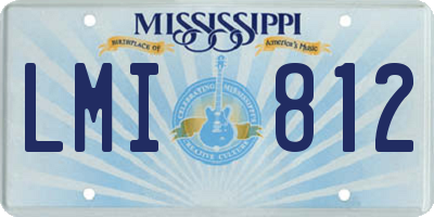 MS license plate LMI812