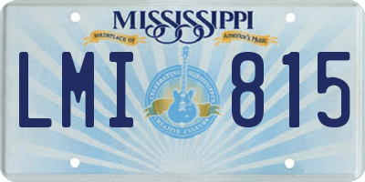 MS license plate LMI815