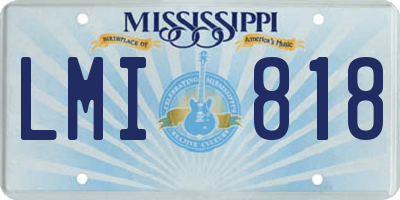 MS license plate LMI818