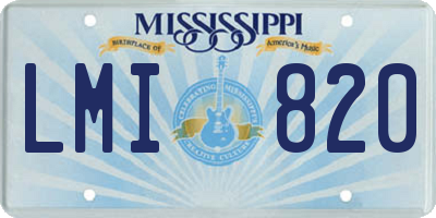 MS license plate LMI820