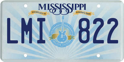 MS license plate LMI822