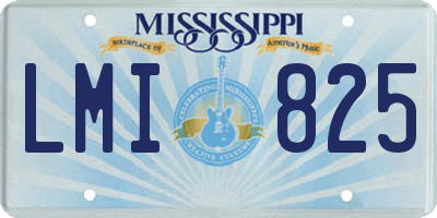 MS license plate LMI825
