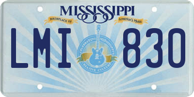 MS license plate LMI830
