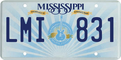 MS license plate LMI831