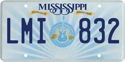 MS license plate LMI832