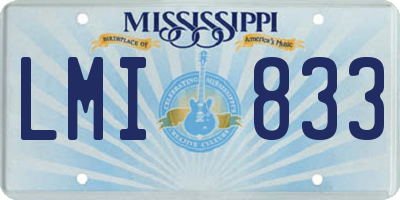 MS license plate LMI833