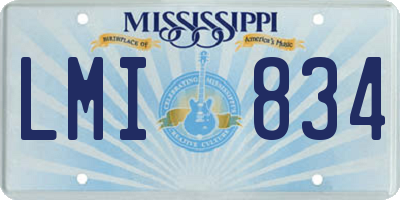 MS license plate LMI834