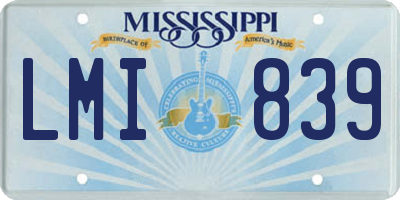 MS license plate LMI839