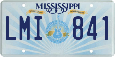 MS license plate LMI841