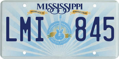 MS license plate LMI845