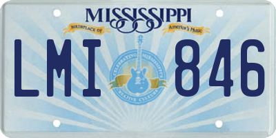 MS license plate LMI846