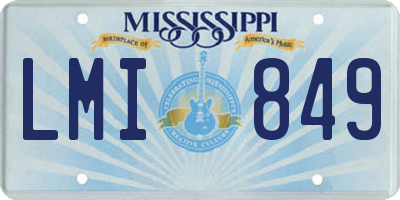 MS license plate LMI849
