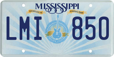 MS license plate LMI850