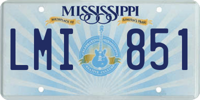 MS license plate LMI851