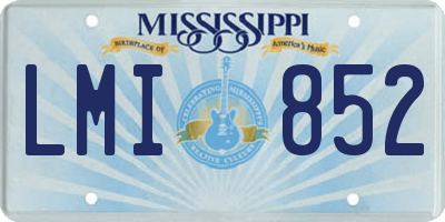 MS license plate LMI852