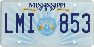 MS license plate LMI853