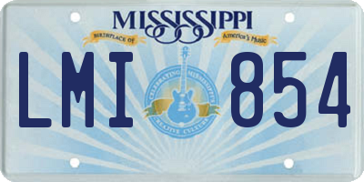 MS license plate LMI854