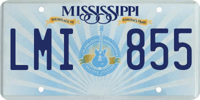 MS license plate LMI855