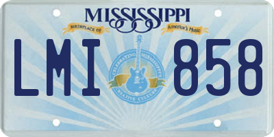 MS license plate LMI858