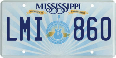 MS license plate LMI860