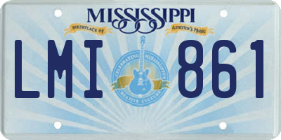 MS license plate LMI861