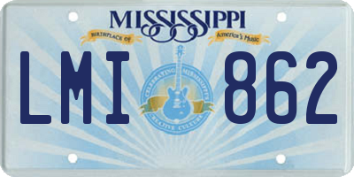 MS license plate LMI862