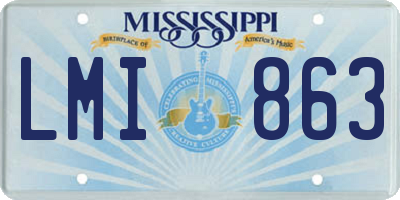 MS license plate LMI863