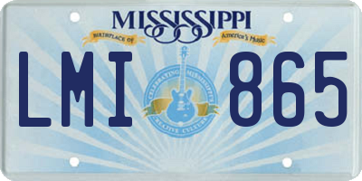 MS license plate LMI865